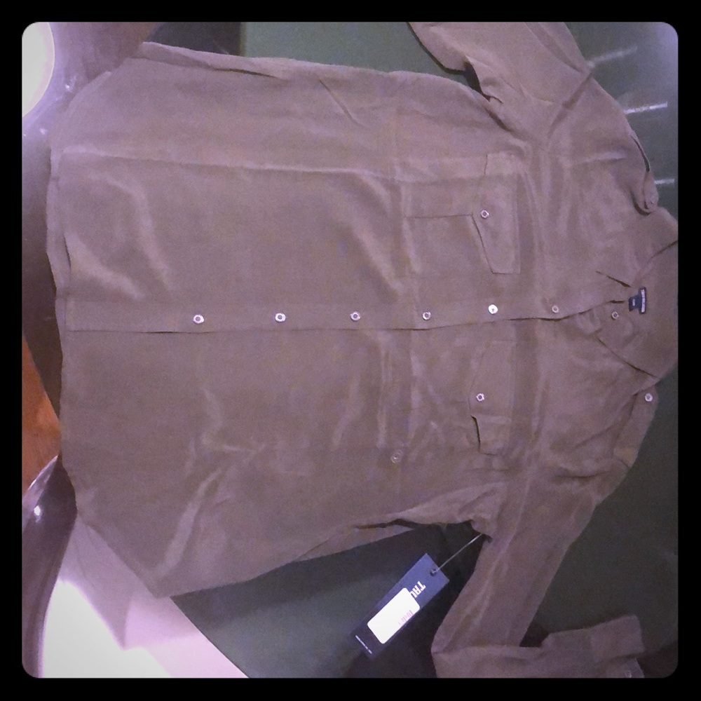 Long sleeve button down.  Army Green.